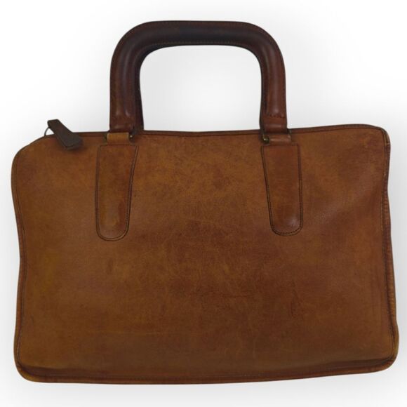 Coach Vitage Genuine Leather Tan Brown Leather Satchel Bag - Picture 3 of 8